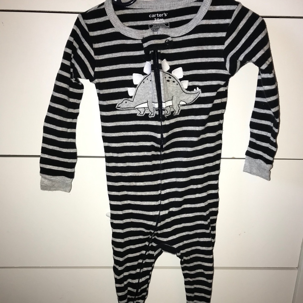 Dinosaur footed pajamas